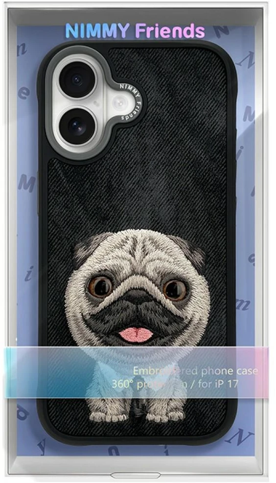 Dėklas NIMMY case BIG EYED PET 2.0 Dog for IPHONE 17 juodas