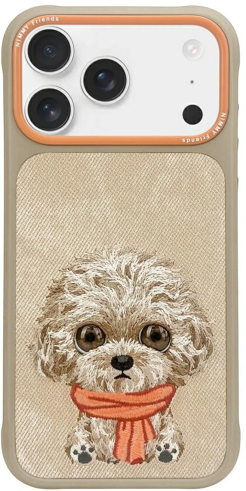 NIMMY dėklas BIG EYED PET 2.0 Dog, skirtas IPHONE 17 Pro, smėlio spalvos