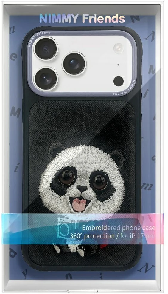 Dėklas NIMMY case BIG EYED PET 2.0 Panda for IPHONE 17 Pro juodas