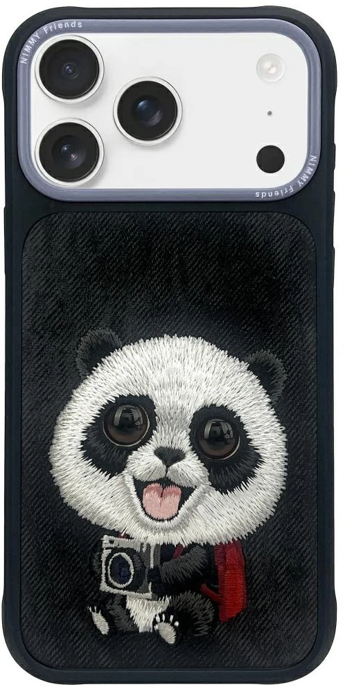Dėklas NIMMY case BIG EYED PET 2.0 Panda for IPHONE 17 Pro juodas