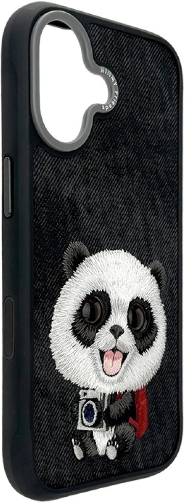Dėklas NIMMY case BIG EYED PET 2.0 Panda for IPHONE 17 juodas