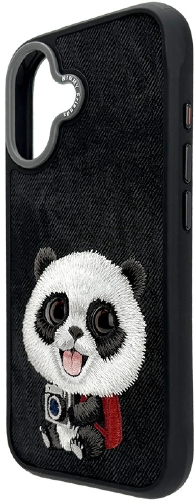 Dėklas NIMMY case BIG EYED PET 2.0 Panda for IPHONE 17 juodas