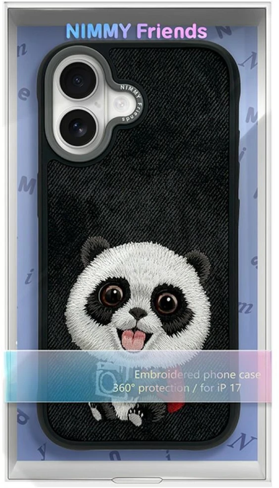 Dėklas NIMMY case BIG EYED PET 2.0 Panda for IPHONE 17 juodas