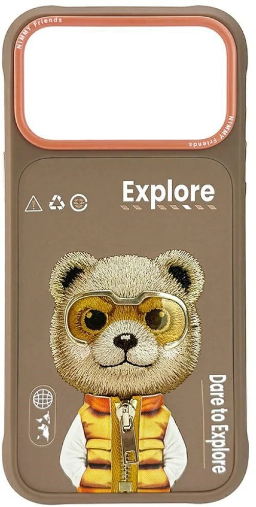 Dėklas Nimmy Cool&Cute 2.0 Bear Case for iPhone 17 Pro Max - rusvai gelsvas