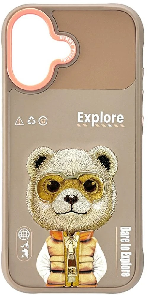 Dėklas Nimmy Cool&Cute 2.0 Bear Case for iPhone 17 - rusvai gelsvas