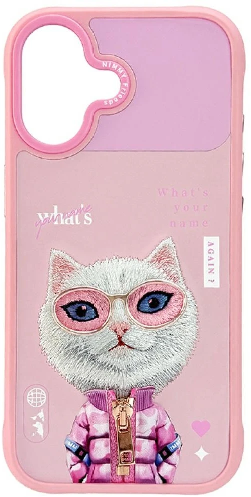 „Nimmy Cool&Cute 2.0“ katino dėklas, skirtas „iPhone 17“ - Rožinė