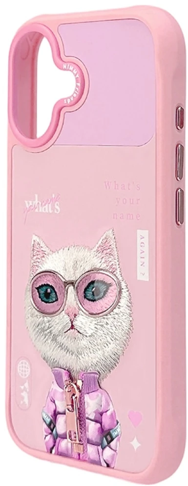 „Nimmy Cool&Cute 2.0“ katino dėklas, skirtas „iPhone 17“ - Rožinė