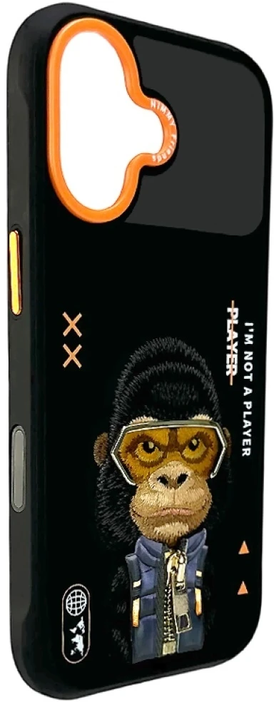 „Nimmy Cool&Cute 2.0 Gorilla“ dėklas, skirtas „iPhone 17“ - Juodas