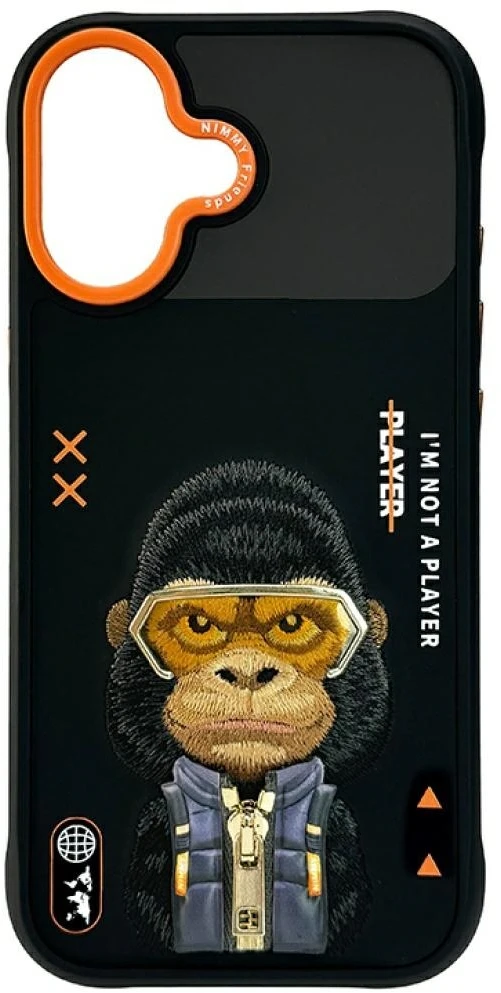 „Nimmy Cool&Cute 2.0 Gorilla“ dėklas, skirtas „iPhone 17“ - Juodas