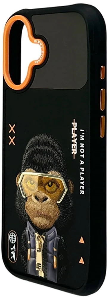 „Nimmy Cool&Cute 2.0 Gorilla“ dėklas, skirtas „iPhone 17“ - Juodas