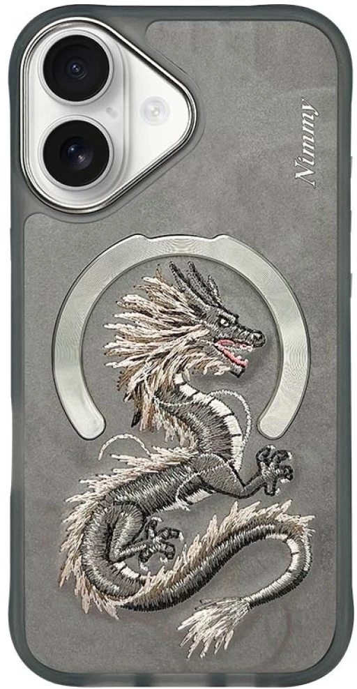 Nimmy Dragon MagSafe dėklas Apple iPhone 16 pilkos spalvos