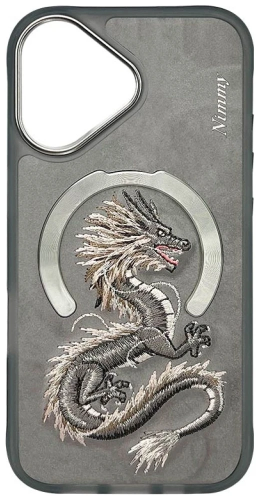 Nimmy Dragon MagSafe dėklas Apple iPhone 16 pilkos spalvos