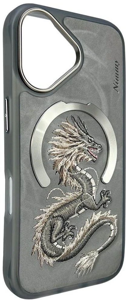 Nimmy Dragon MagSafe dėklas Apple iPhone 16 pilkos spalvos
