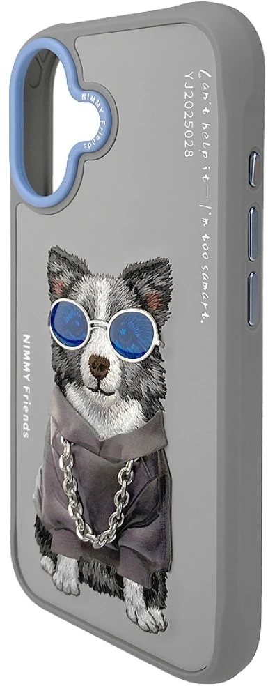 „Nimmy Glasses Cool nag“ dėklas „iPhone 17“ – pilkas