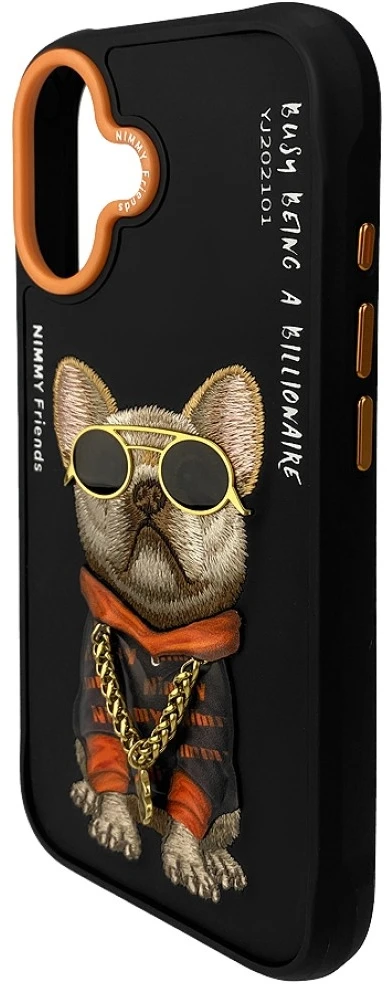 Dėklas NIMMY case GLASSES COOL DOG for IPHONE 17 juodas