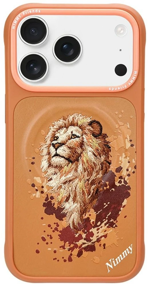 NIMMY dėklas LION, suderinamas su MagSafe, skirtas IPHONE 18 Pro Max/17 Pro Max, oranžinis