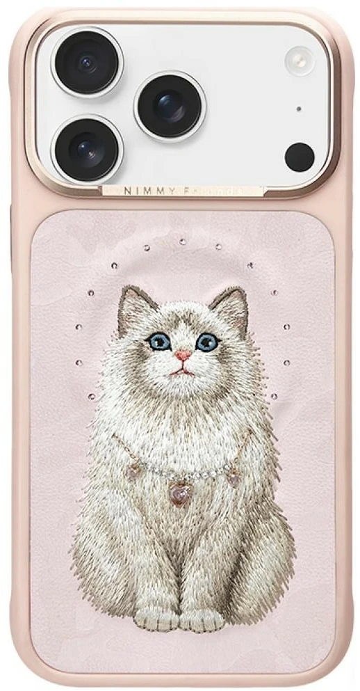 NIMMY dėklas LUCKY FASHION CAT, suderinamas su MagSafe, skirtas IPHONE 18 Pro/17 Pro, rožinis