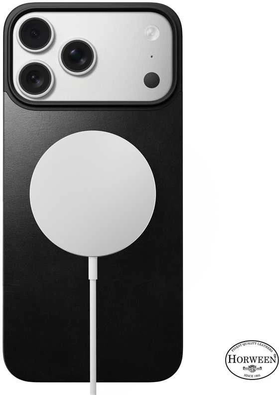 „Nomad“ magnetinis odinis dėklas, juodas („Horween“), „Magsafe“ – „iPhone 17 Pro Max“