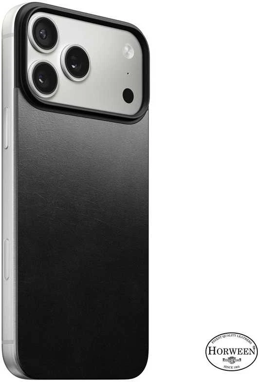 „Nomad“ magnetinis odinis dėklas, juodas („Horween“), „Magsafe“ – „iPhone 17 Pro Max“
