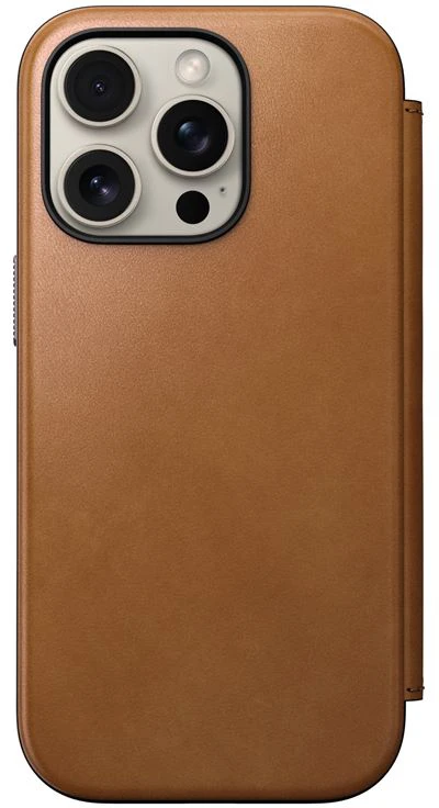 Nomad Modernus odinis dėklas, angliškas, gelsvai rudas-C spalvos – iPhone 16 Pro