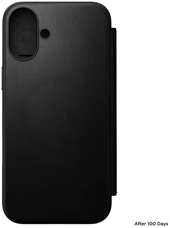 Dėklas Nomad Modern Leather Folio, juodas - iPhone 16 Plus