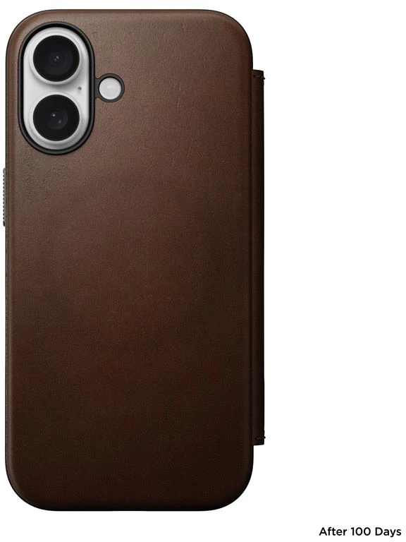 Nomad modernus odinis dėklas, rudas – iPhone 16