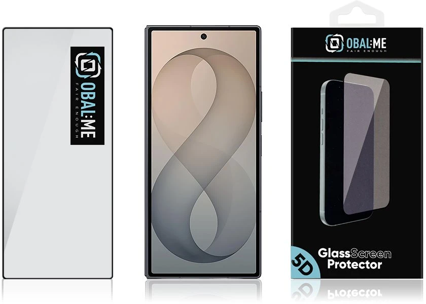 OBAL:ME 5D Apsauginis stiklas Samsung Galaxy Z Fold 8 Ultra juodos spalvos