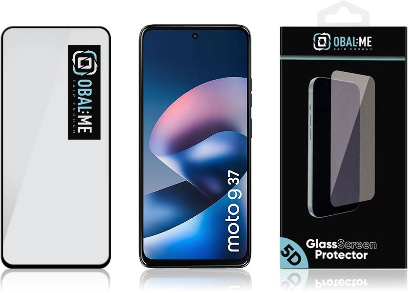 OBAL:ME 5D Apsauginis stiklas Screen Protector skirtas Motorola G37 juodos spalvos