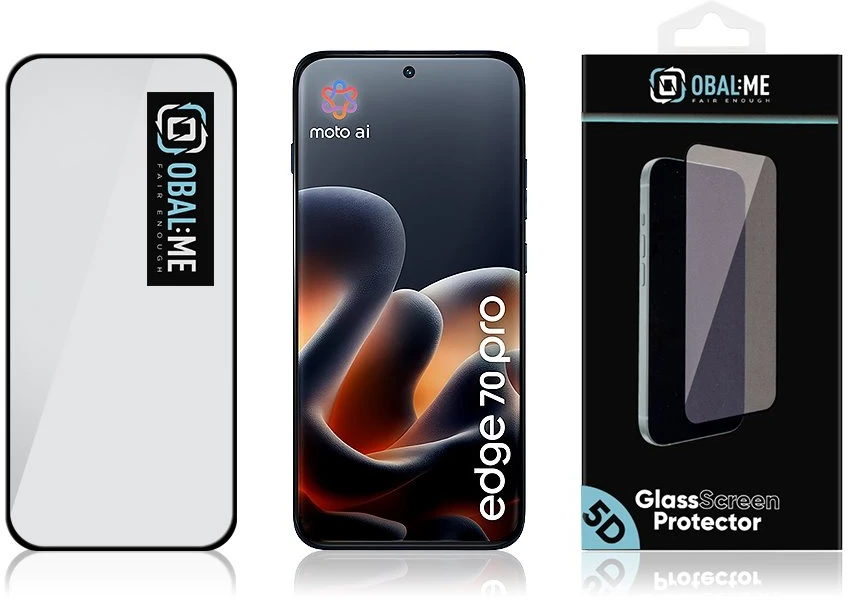 OBAL:ME 5D Apsauginis stiklas Screen Protector skirtas Motorola Edge 70 Pro juodos spalvos