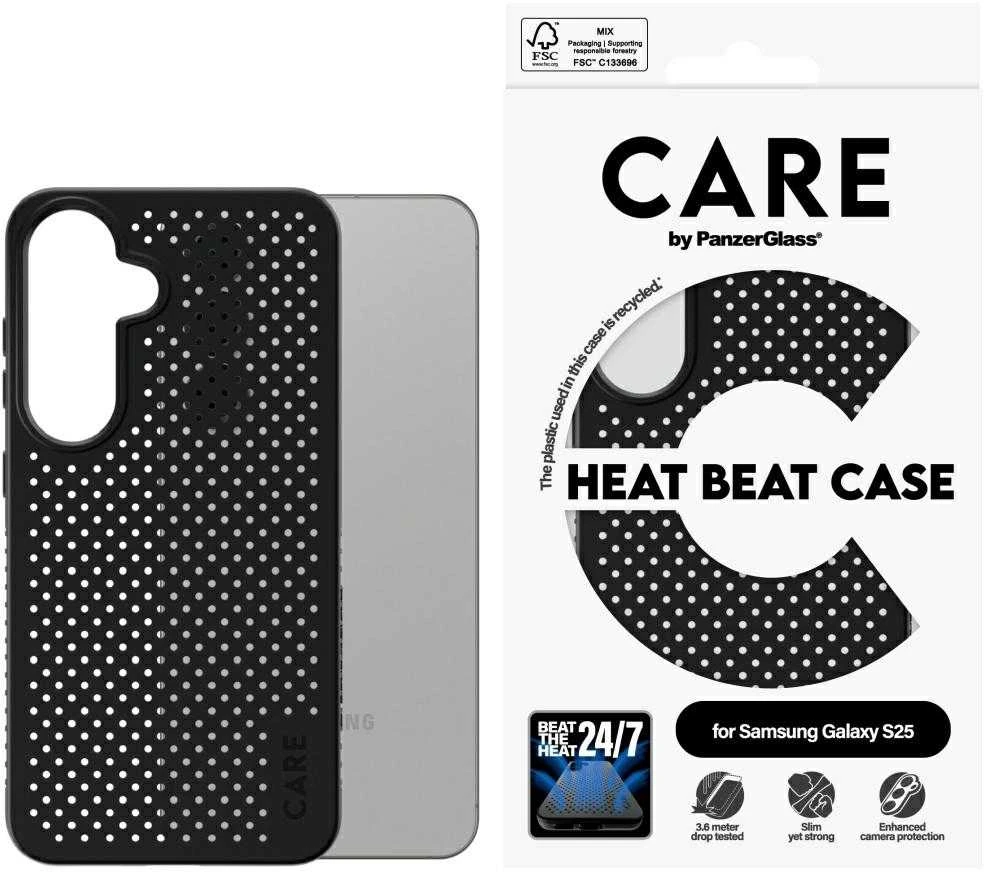 Dėklas Panzer Glass CARE by PanzerGlass Feature Heat Beat Samsung Galaxy S25 juodos spalvos