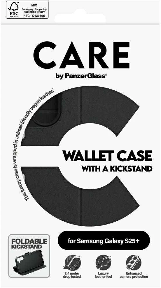 Dėklas Panzer Glass CARE by PanzerGlass Feature Wallet Kickstand Samsung Galaxy S25 Plus juodos spalvos