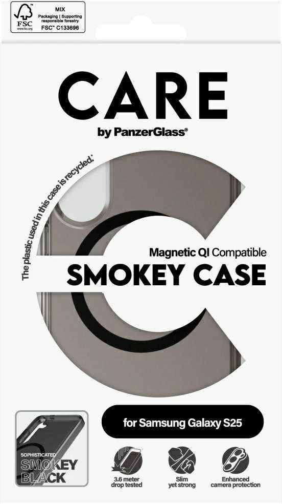 Panzer Glass CARE by PanzerGlass Flagship Urban Combat Juodas QI Samsung Galaxy S25 dymny