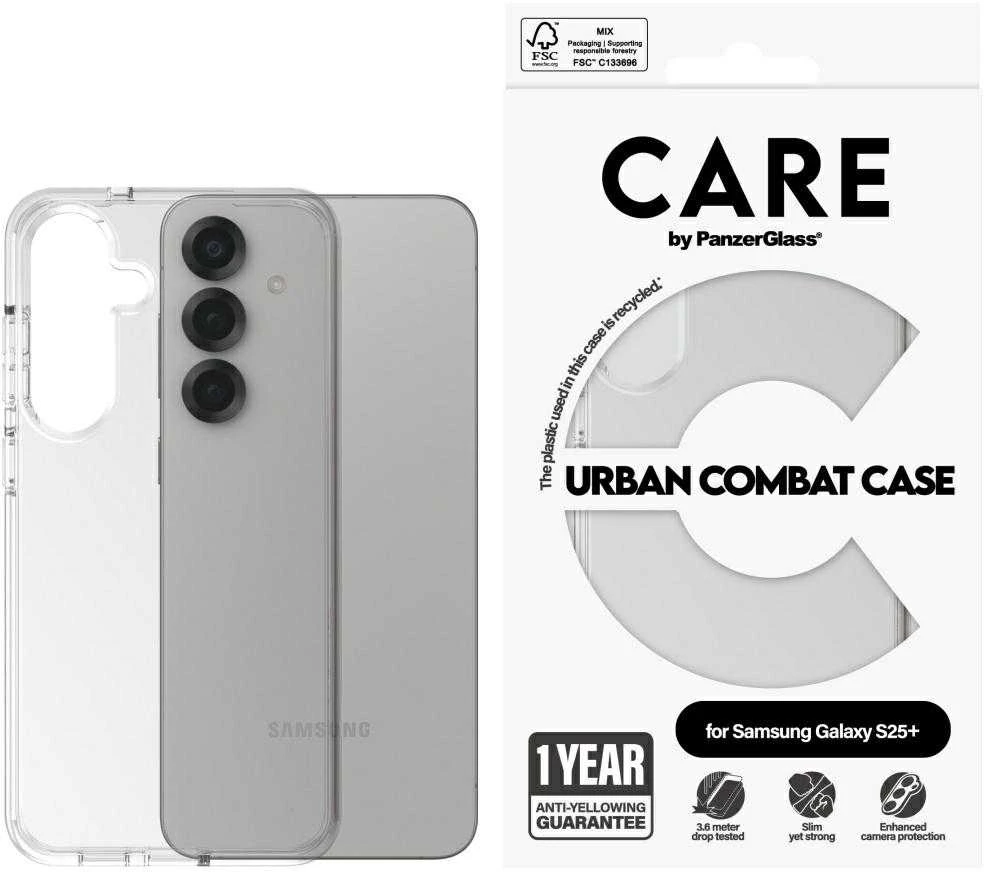 Panzer Glass CARE by PanzerGlass Flagship Case Urban Combat w. Skaidrus rėmelis Samsung Galaxy S25 Plus skaidrus
