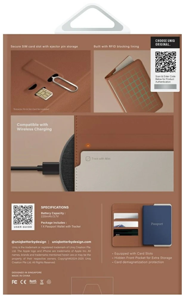 Passport Dėklas UNIQ Belmont RFID carmel beige