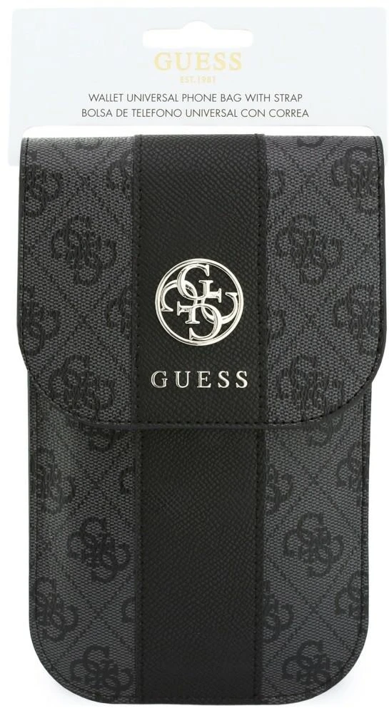 Phone bag Guess 4G & Classic Logos Stripe Strap juodas