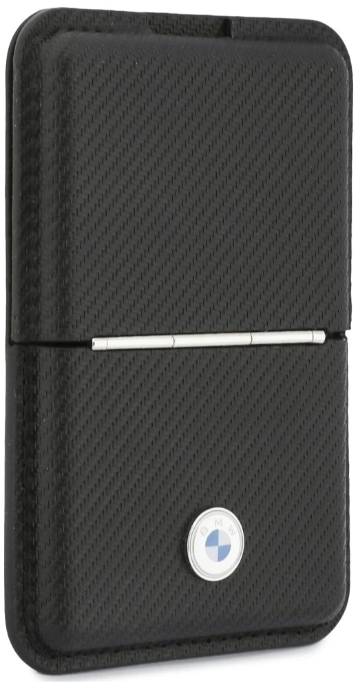 Dėklas Piniginė BMW Carbon Metal Logos MagSafe juoda
