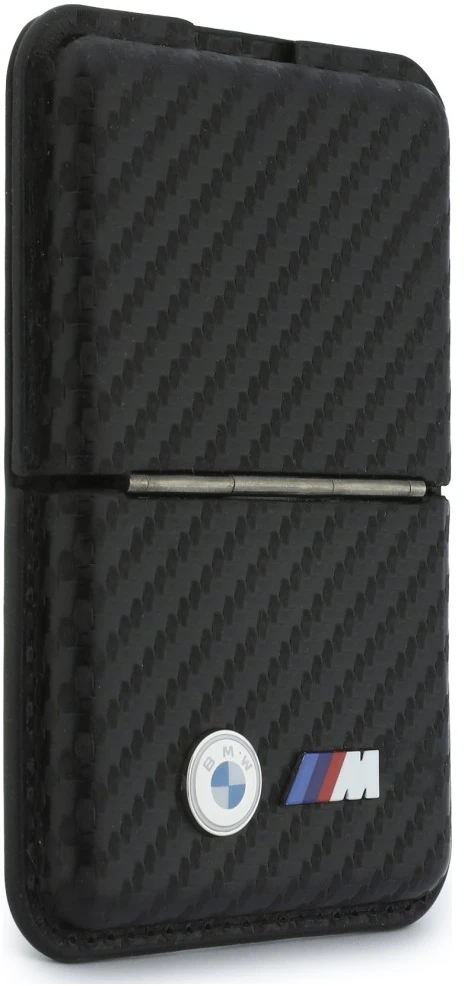 Dėklas Piniginė BMW M Carbon Metal Logos MagSafe juoda