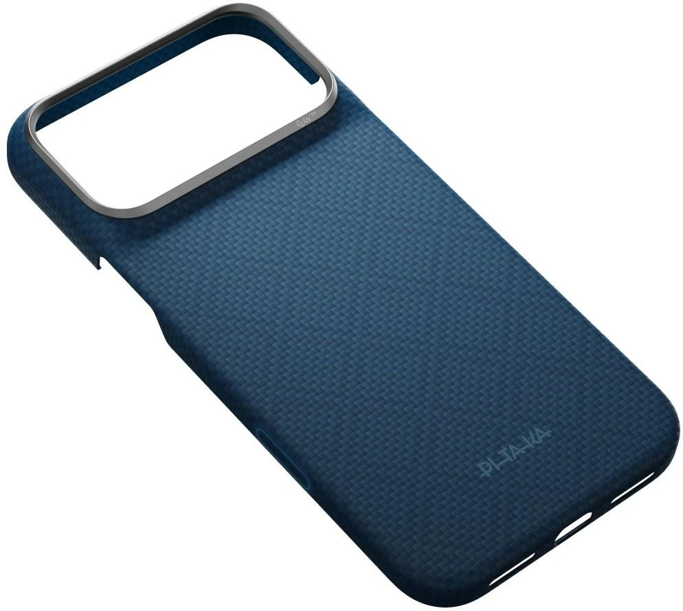 Dėklas PITAKA Edge Argyle MagSafe dėklas, skirtas iPhone 18 Pro Max / 17 Pro Max, vidurnakčio mėlyna