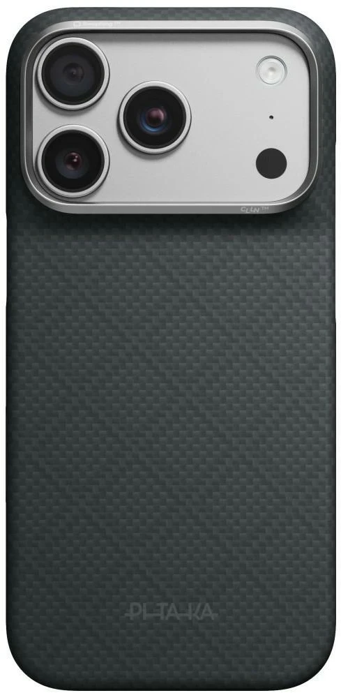 Dėklas PITAKA Edge Argyle MagSafe, skirtas iPhone 18 Pro / 17 Pro, bazalto juodas