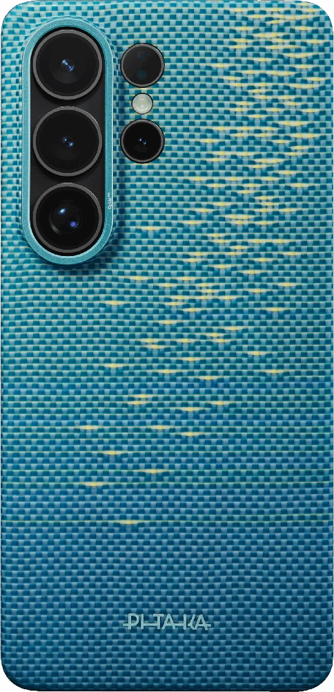 Dėklas Pitaka Edge Case, Skaisčiai mėlyna (Aaron Button) - Samsung Galaxy S26 Ultra