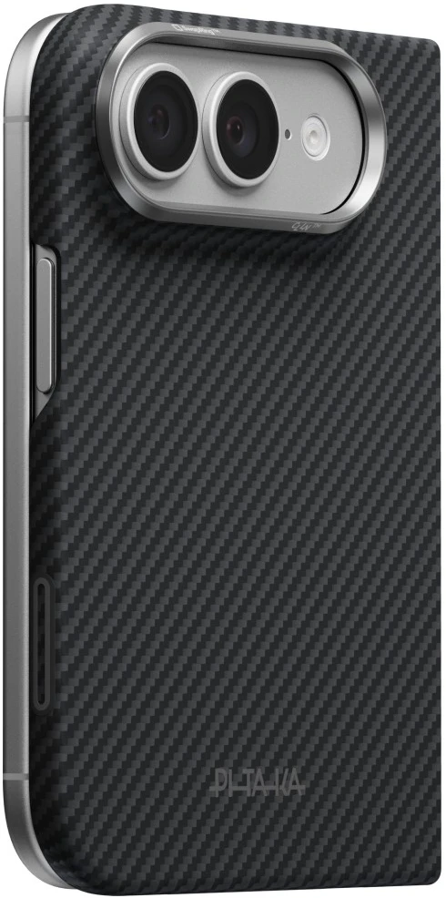 Dėklas PITAKA Edge Case MagSafe, skirtas iPhone, Duo, juoda-pilka