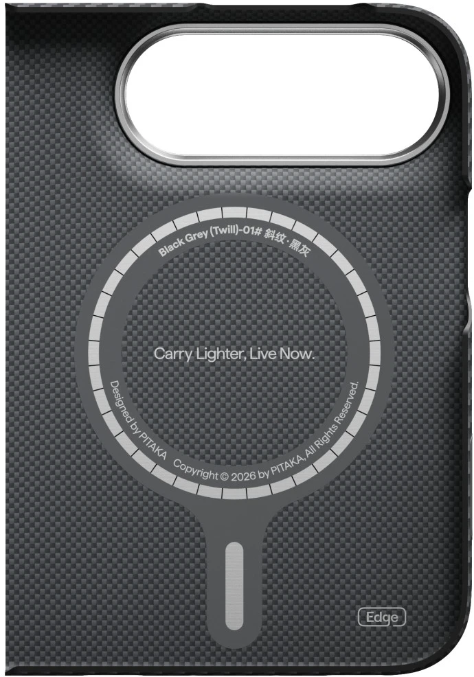 Dėklas PITAKA Edge Case MagSafe, skirtas iPhone, Duo, juoda-pilka