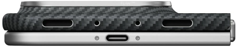 Dėklas PITAKA Edge Case MagSafe, skirtas iPhone, Duo, juoda-pilka