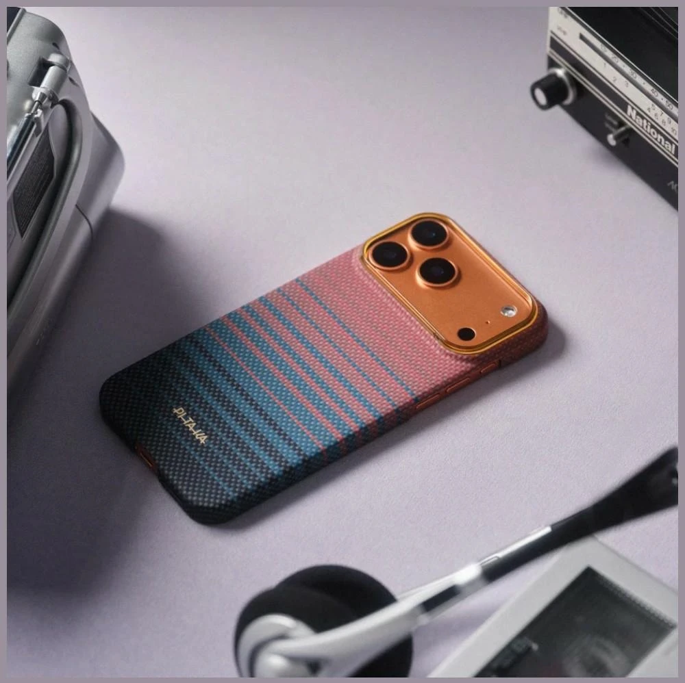 Dėklas PITAKA Edge dėklas California Dream 05 skirtas Apple iPhone 17 Pro Max sunset