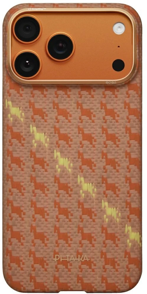 Dėklas PITAKA Happiness Rides Edge Dėklas MagSafe Apple iPhone 17 Pro Max amber