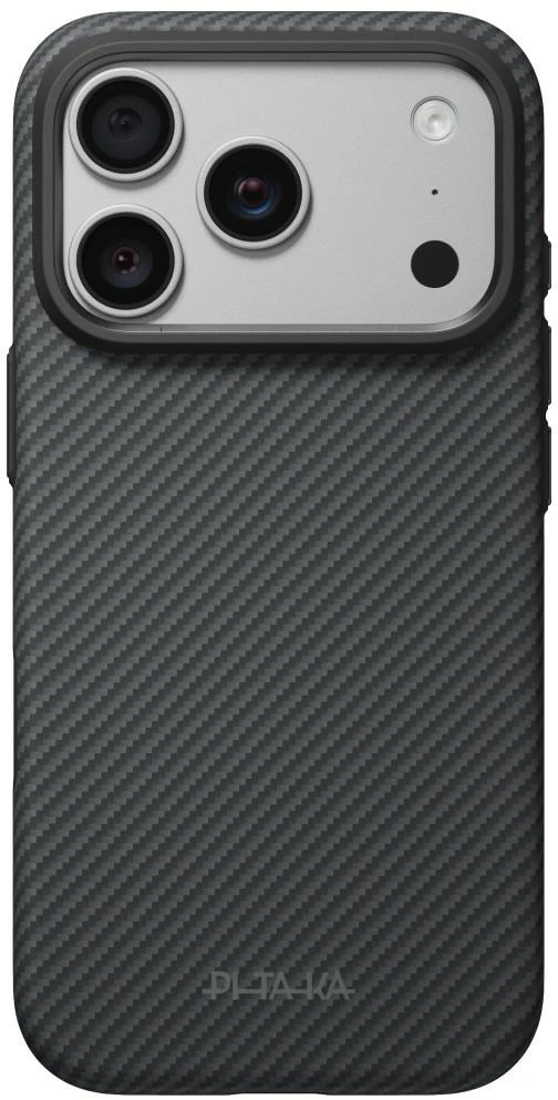 PITAKA Summa dėklas, skirtas iPhone 18 Pro / 17 Pro, juoda-pilka