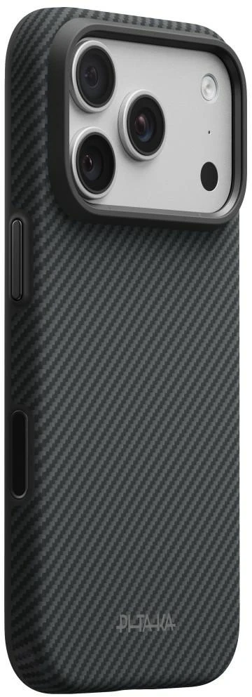PITAKA Summa dėklas, skirtas iPhone 18 Pro / 17 Pro, juoda-pilka