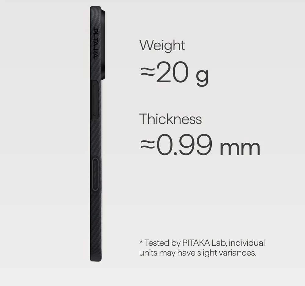Dėklas Pitaka Ultra Slim Case Apple iPhone 17, juodas