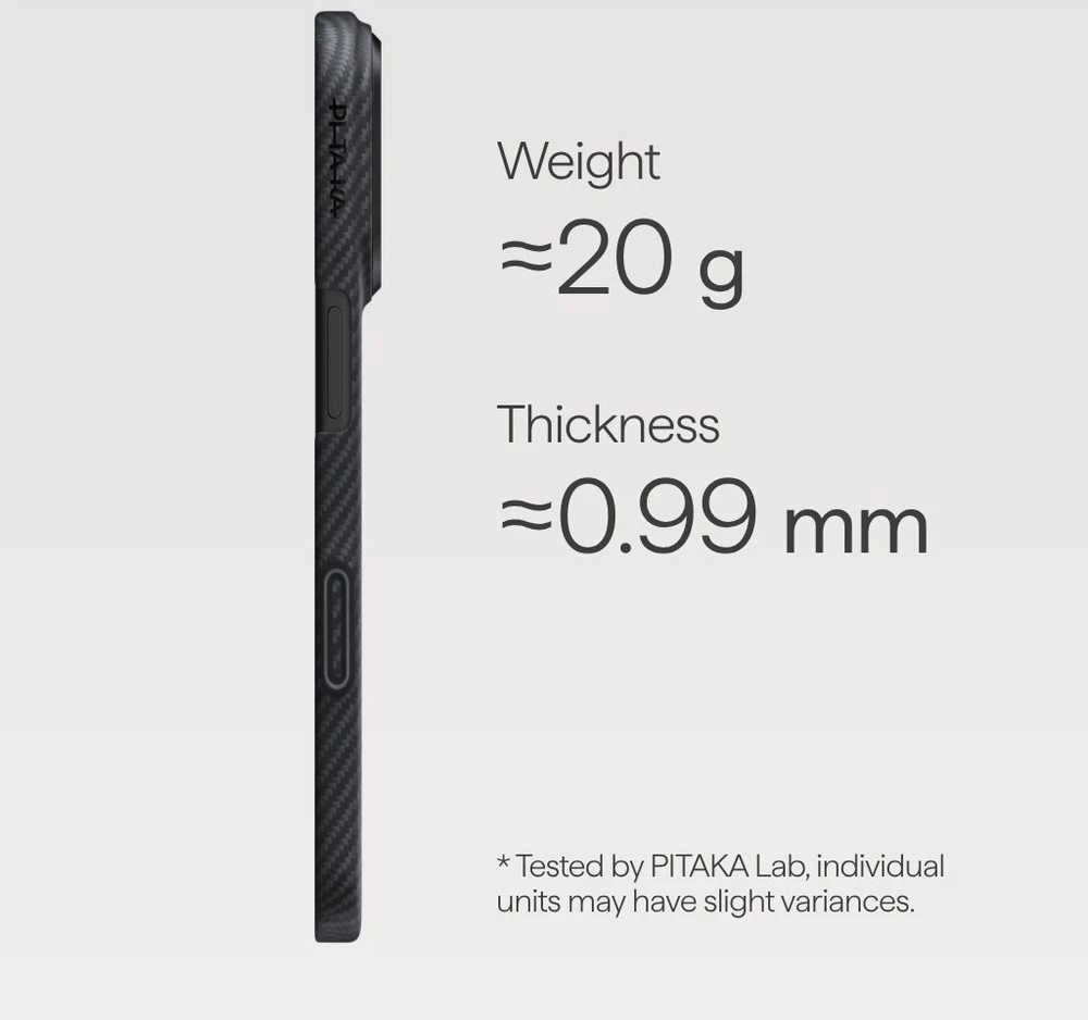 Dėklas Pitaka Ultra Slim Case Apple iPhone 17 Pro, juodas