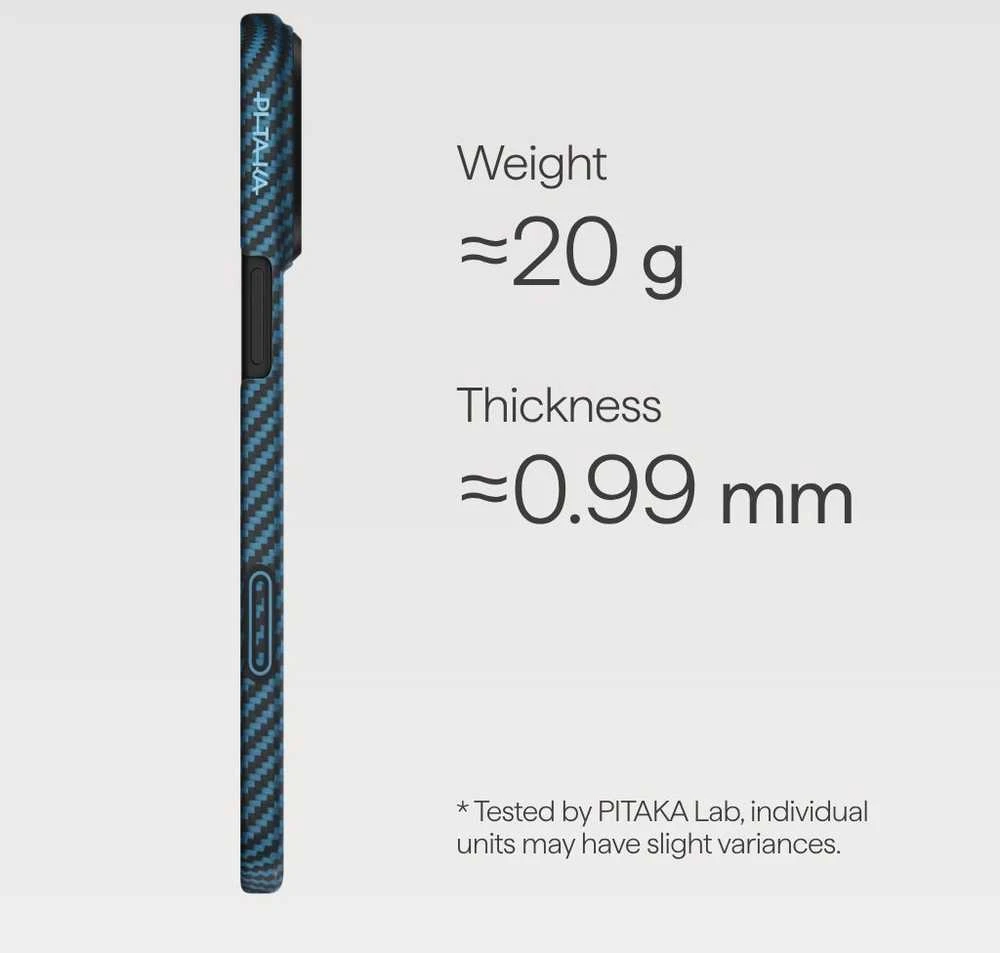 Dėklas Pitaka Ultra Slim Case Apple iPhone 17 Pro Max, mėlynas